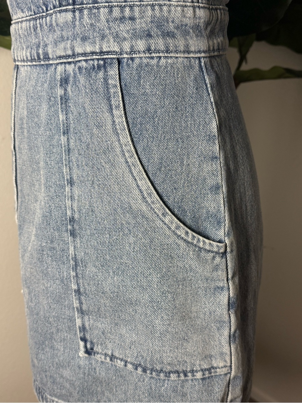 Amanda Uprichard Ace Denim Mini Dress Caspian Wash Blue - Picture 5 of 10